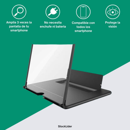 Ampliador de Pantalla 3D HD™ Convierte tu móvil en cine